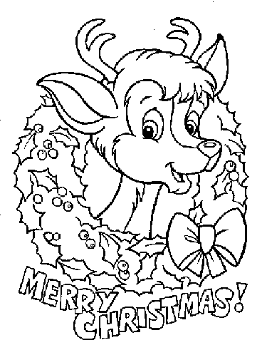 coloriage petit renne de noel merry chrismas